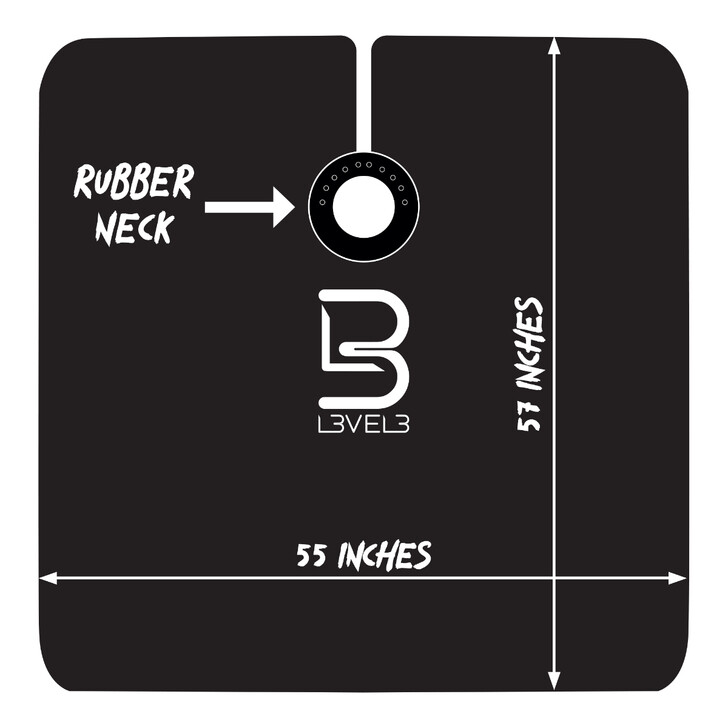 L3VEL3 Professional Rubber Neck Cutting Cape | Black