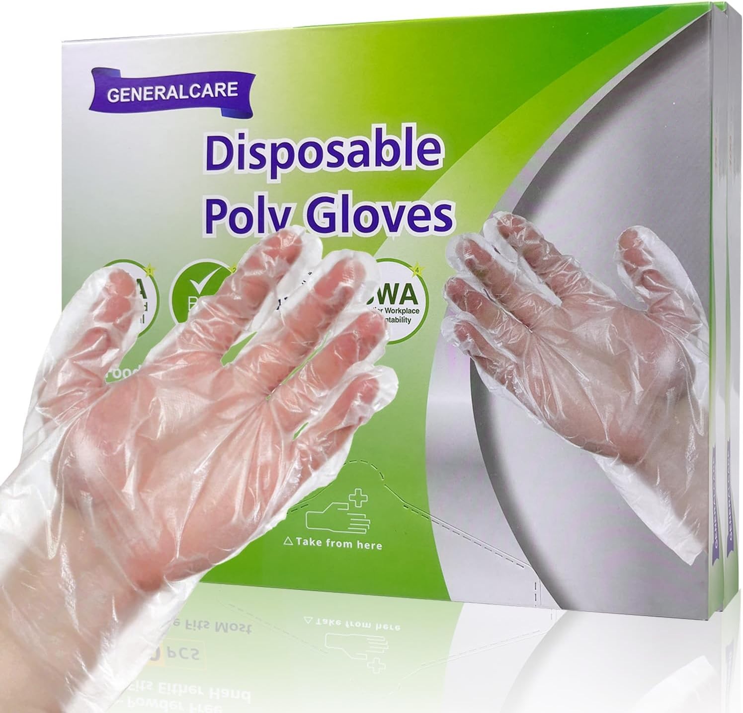 200 PCS Disposable Plastic Gloves, Food Grade Clear Gloves for Cooking, Food