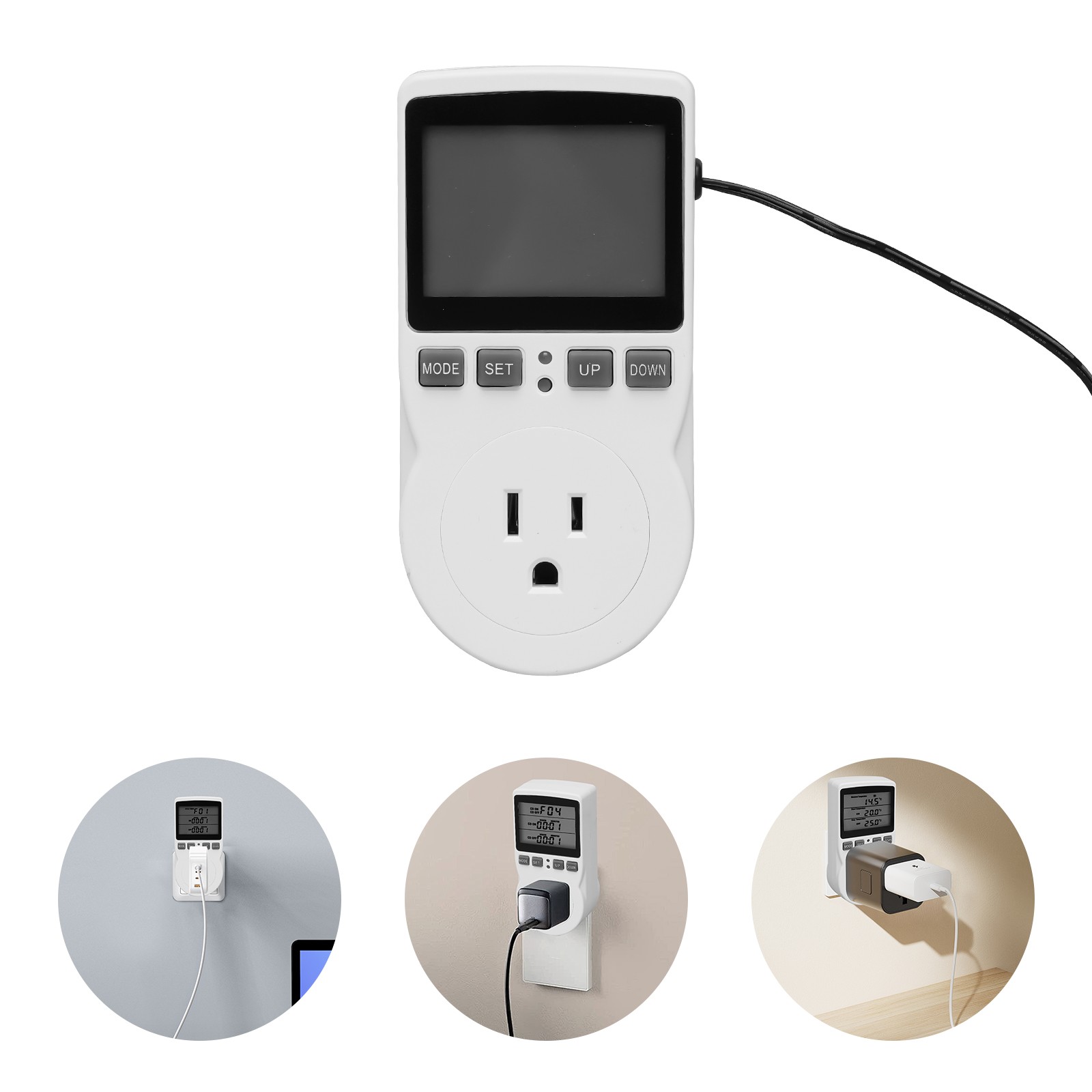 Outlet Plug Temperature Controller Dual Display Outlet Thermostat For Greenhouse