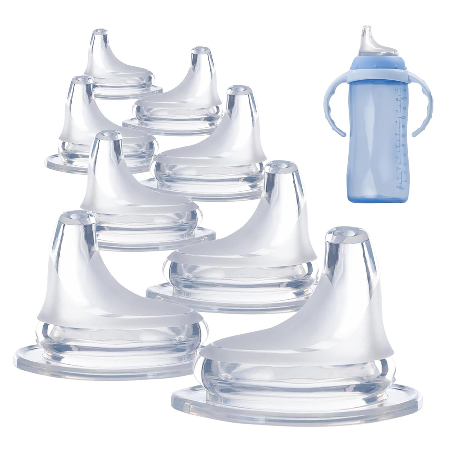 8Pack Replacement Silicone Spout Compatible with NUK, Soft Spout Replacement ...