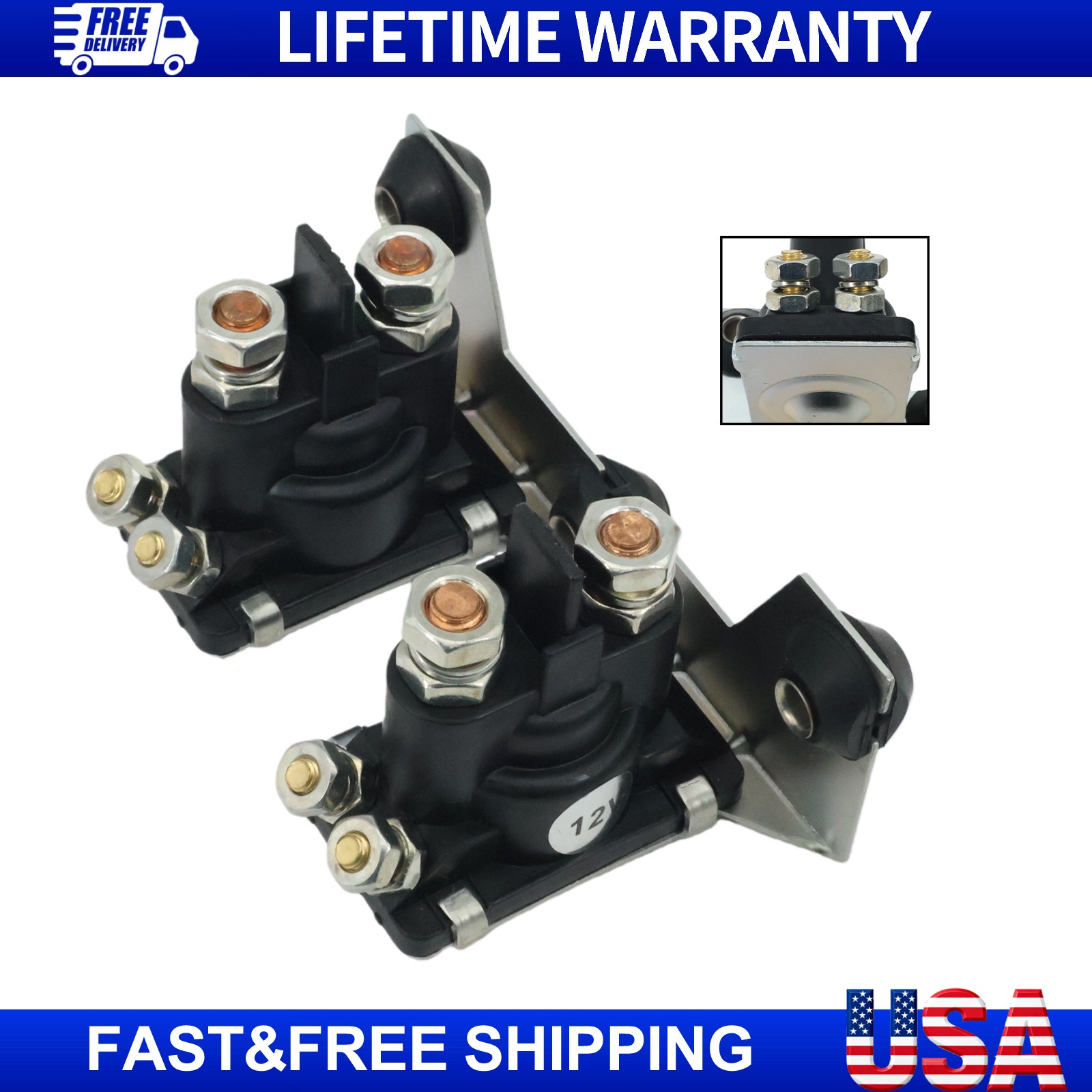 For Dodge Ram 2500 3500 94-02 Air Intake Grid Heater Relay Solenoid 2pcs