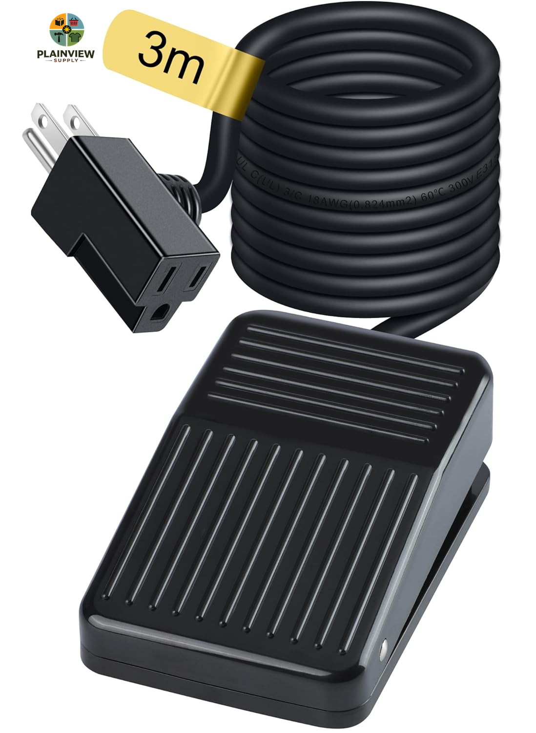 10Ft/3M Momentary Foot Switch Pedal Normally off Press and Hold to on Ul-Listed