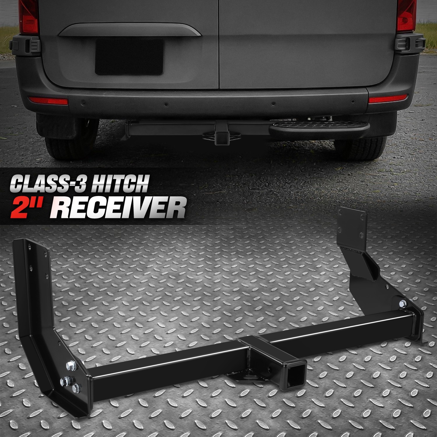 Class 3 Trailer Hitch Receiver Rear Tube Towing 2" for 07-26 Sprinter Cargo Van