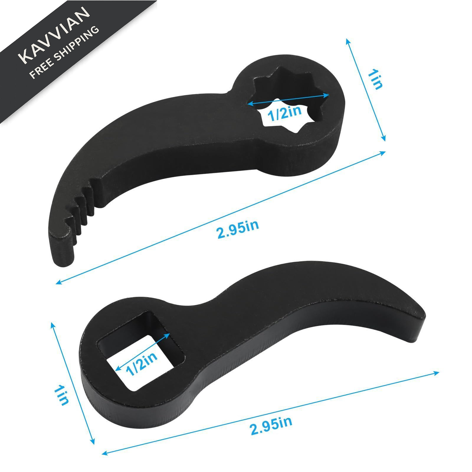 OSVJE 2 Pcs Pry Bar Wrench Adapter Head, Ratchet Double Square+single Square