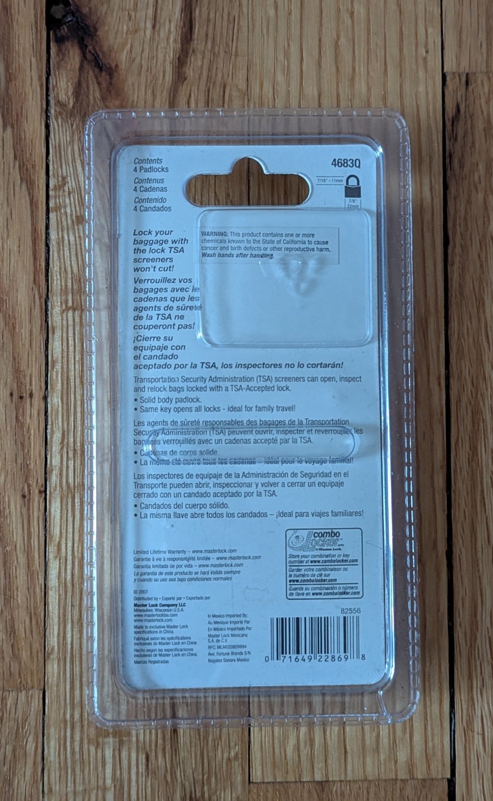 Master Lock 4683Q 4-Piece Keyed Padlock Set – TSA Accepted Security Locks