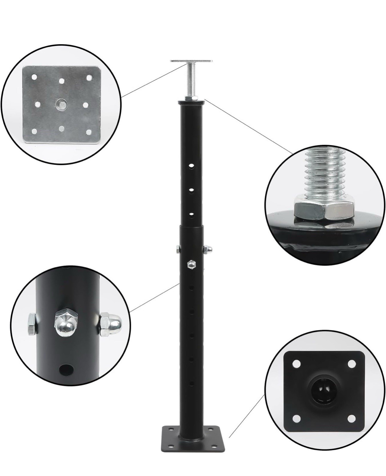 19.5"-34.5" Height Range Adjustable House Floor Jacks Post Pole for Leveling 18