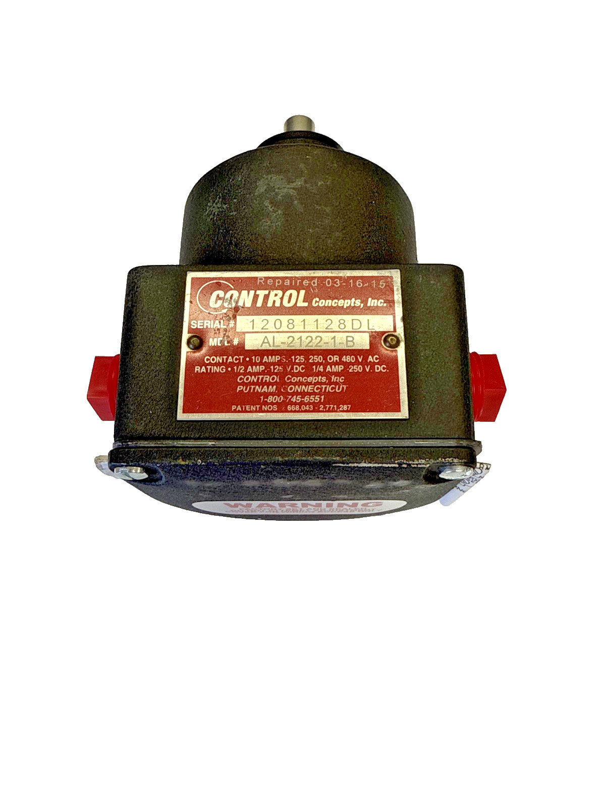 Control Concepts AL-2120-1-B Zero Speed Switch, 125/250/480VAC, New Open Box