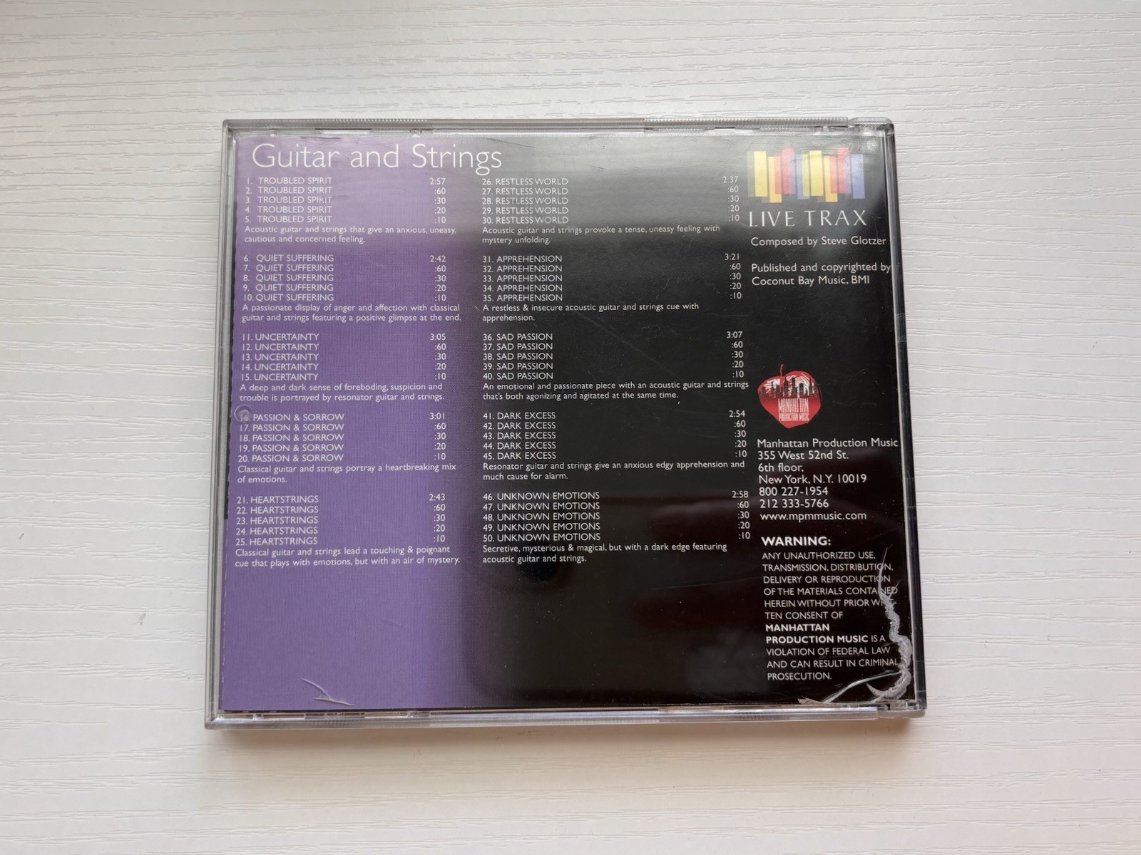 Live Trax Guitar and Strings Loops & Samples CD LT51 English Language