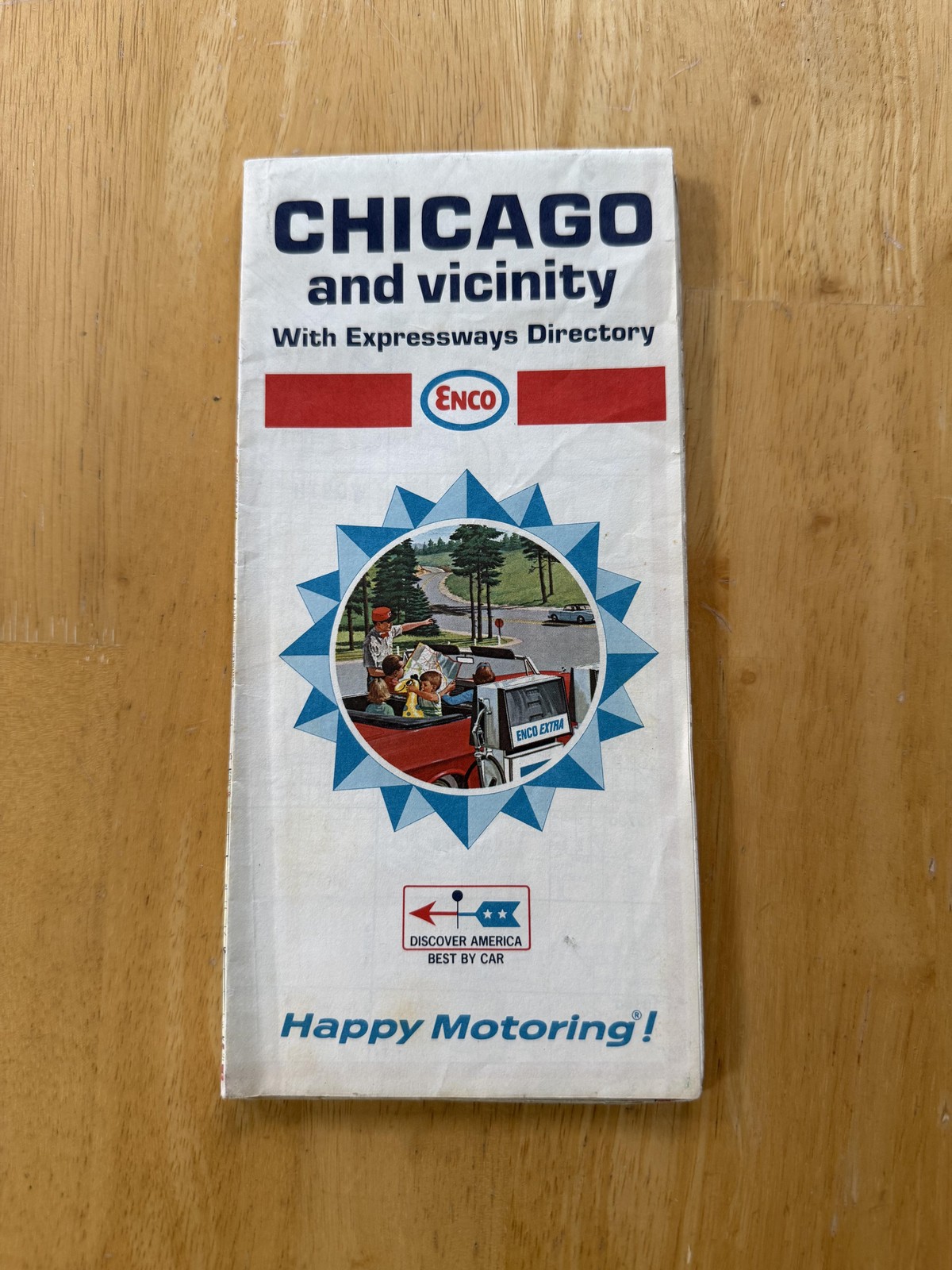 Vintage 1968 Enco Chicago And Vicinity Road Map Travel Folded Brochure USA