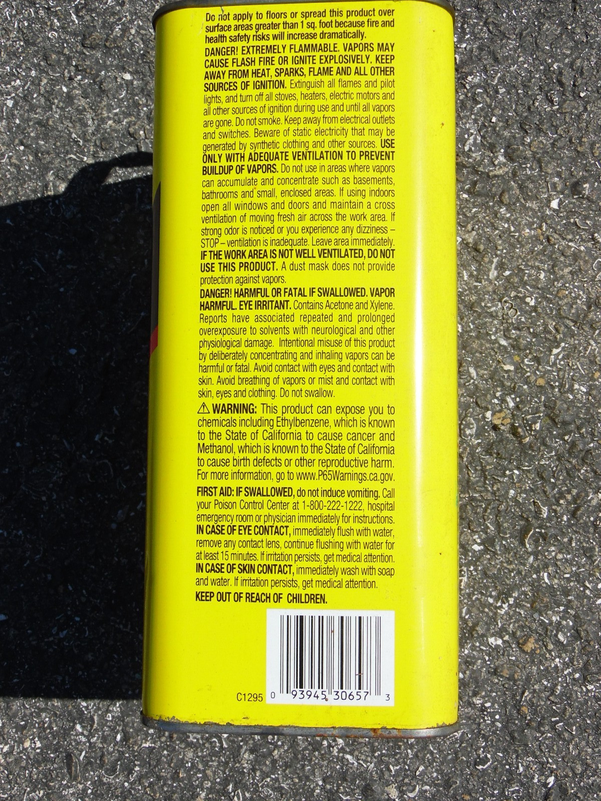 1 Gallon Goof Off Pro Strength Remover -Adhesive/Glue , Paint, Asphalt, Tar