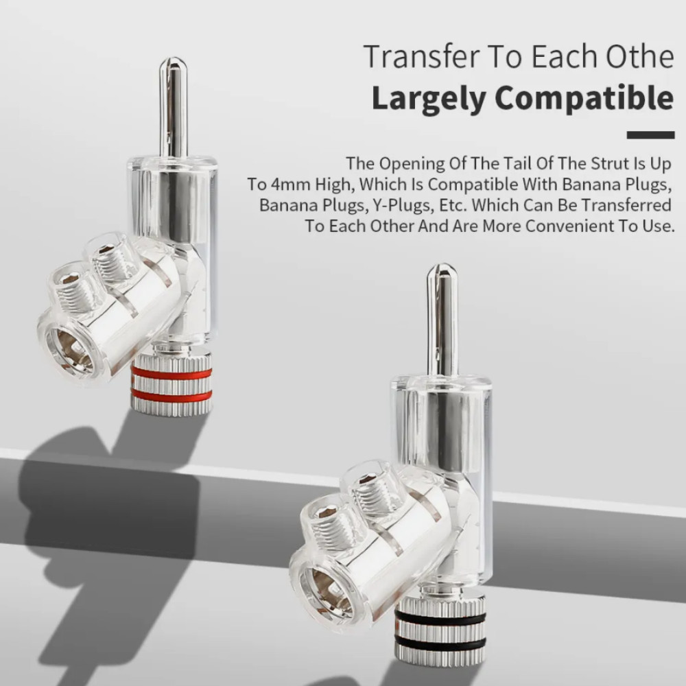 4 PCS HIFI Banana Plug Audio Connector Screw Locking Speaker Wire Connection