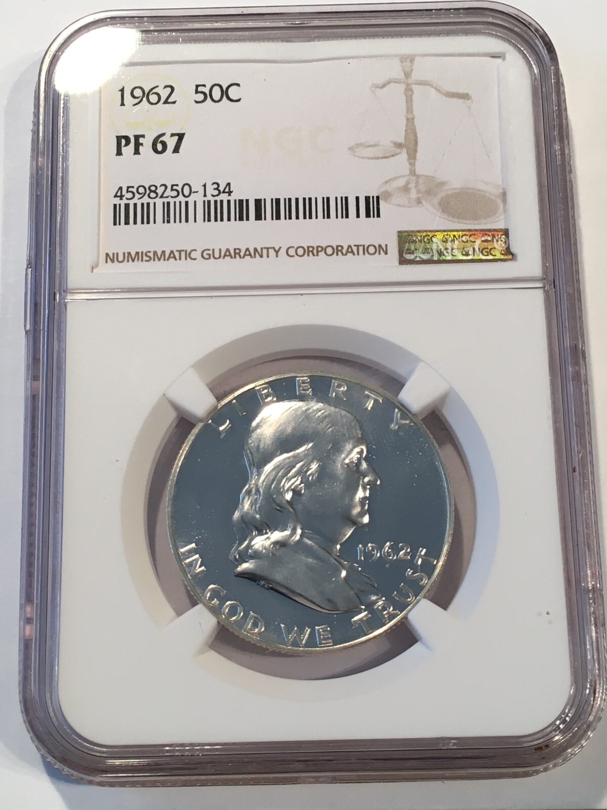 1962 Franklin Half - NGC PF 67- High Quality Scans #0134