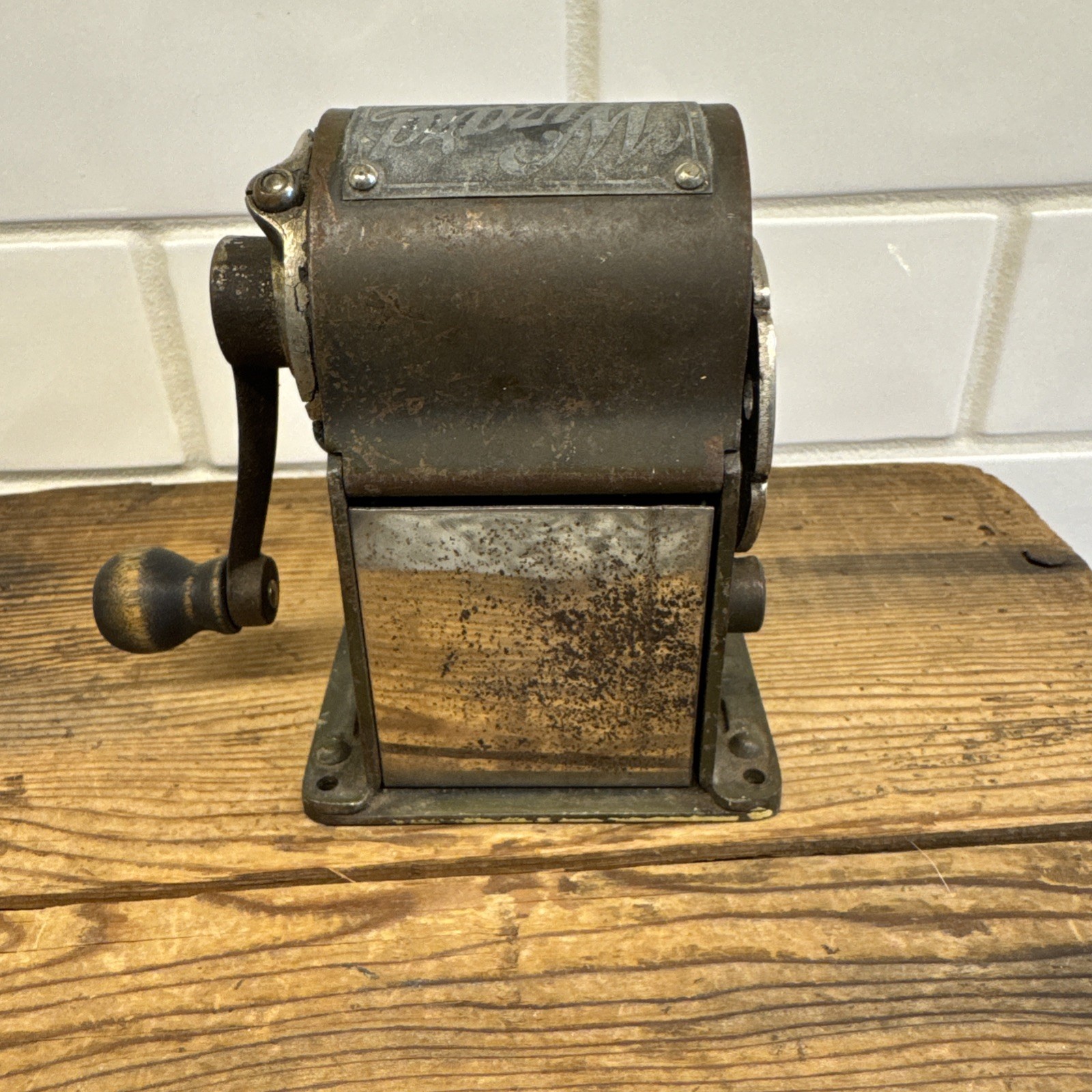 Antique 1920s "Wizard" Pencil Sharpener, Automatic Pencil Sharpening Co, Chicago