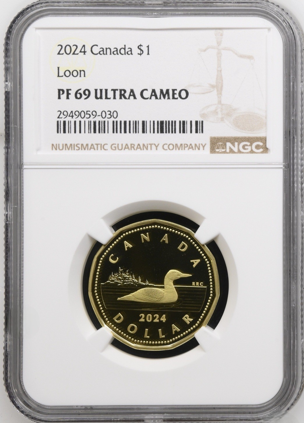 1/0 TOP POP - 2024 Canada $1 Loon Dollar Proof NGC PF69