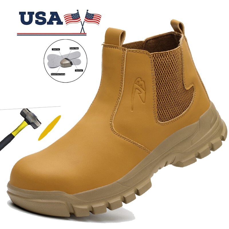 Men Work Safety Shoes Botas De Trabajo Para Hombre Waterproof Anti-Puncture