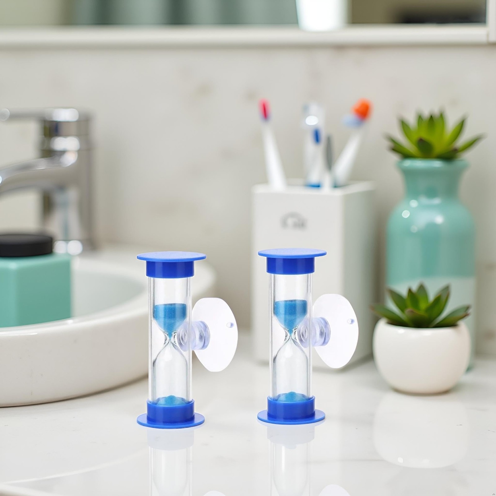 2Pcs Blue Toothbrush Timer for 2mins Sand Clock Timer 2 Minute Sand Timer, Pl...