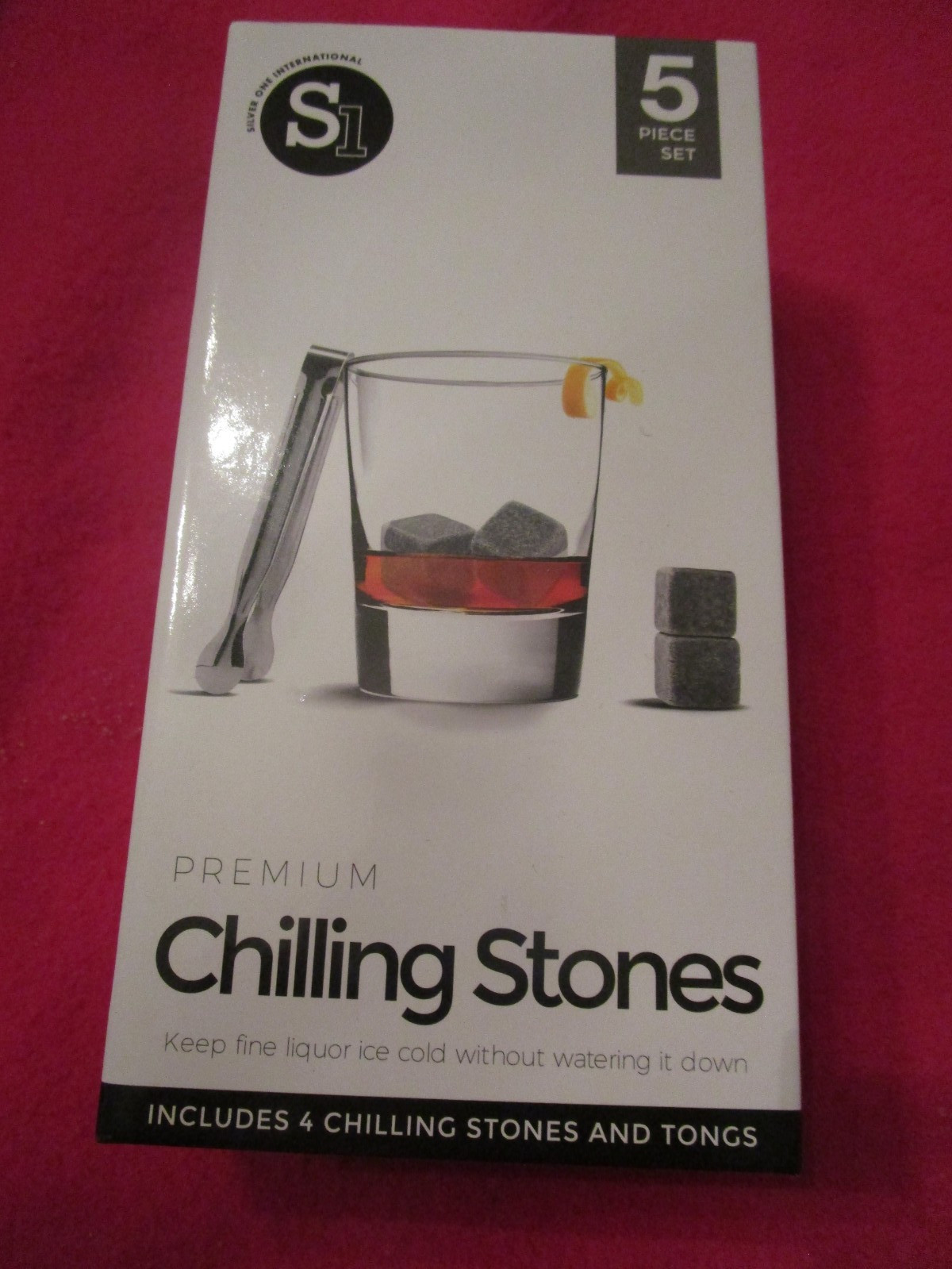 New S1 International Premium 5 Piece Stainless Steel Chilling Cubes and Tongs