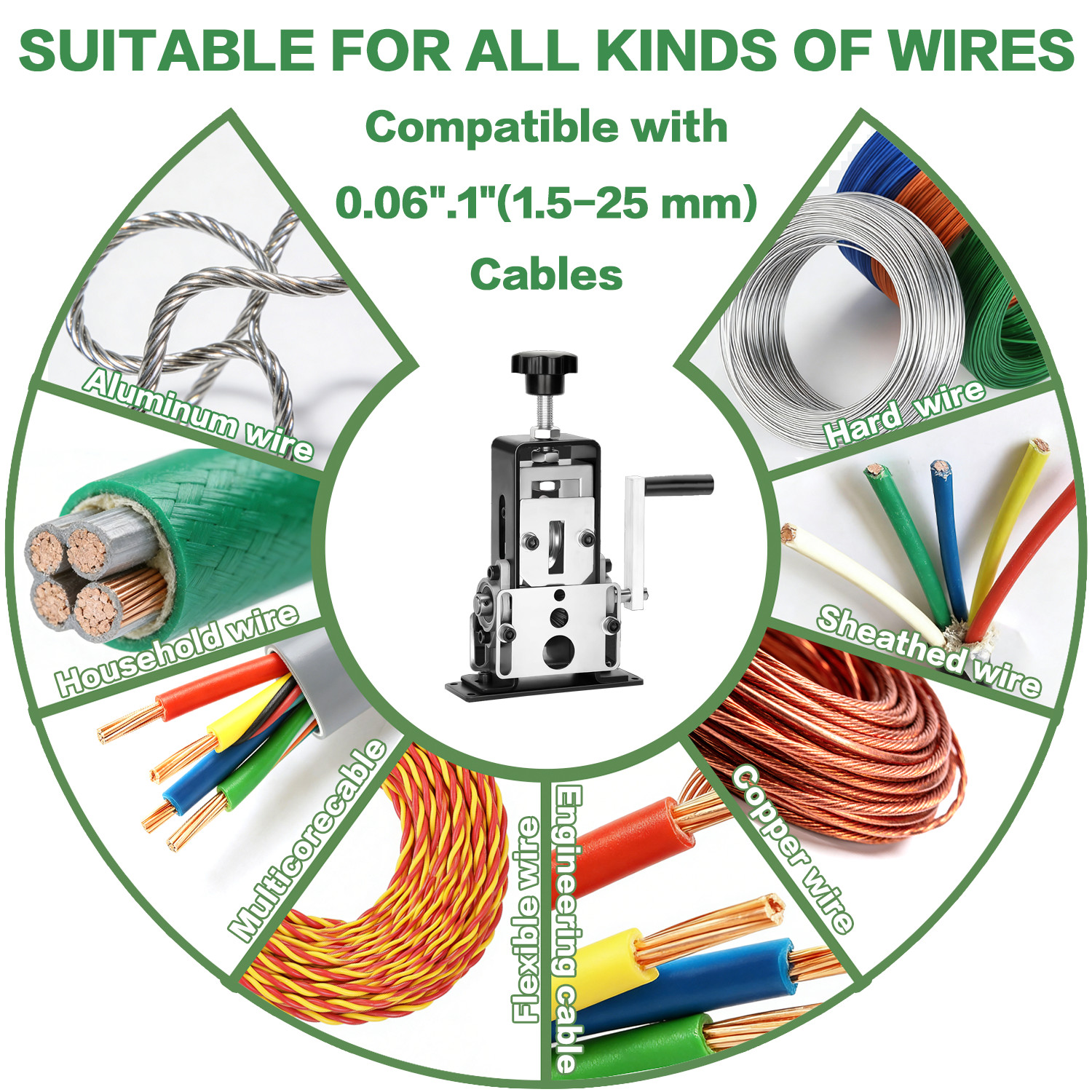 Manual Wire Stripping Machine - Drill Powered Copper Wire Peeler Tool 0.06-1