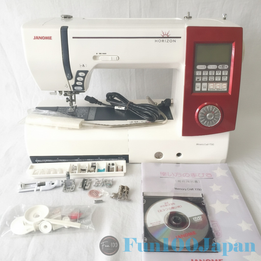 JANOME Horizon Memory Craft 7700 Computerized Sewing Machine Tested 100V Used