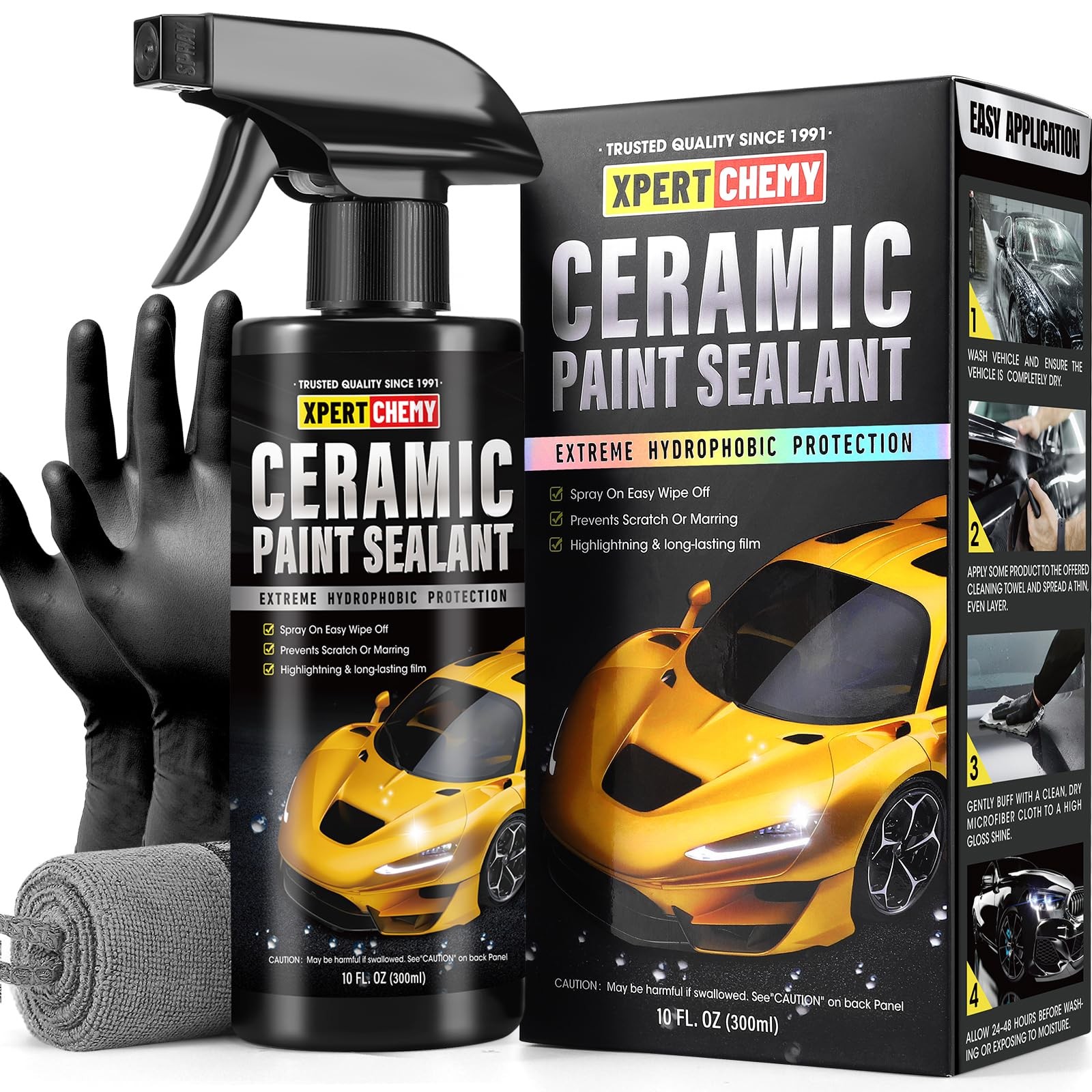 Ceramic Coating for Cars Polish, Paint Sealant Spray Enhancing Car Gloss and ...
