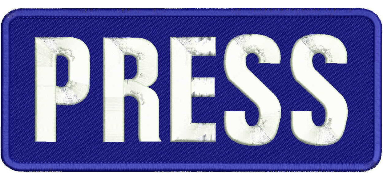 press embroidery patch 4x10 hook on back