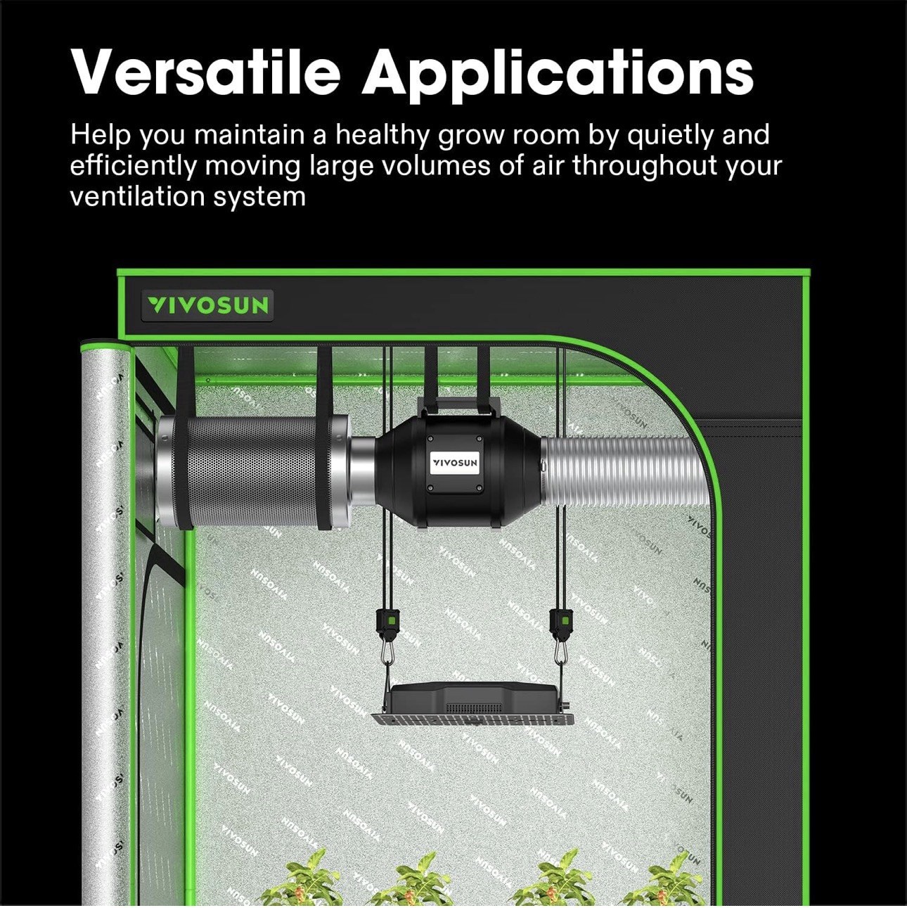 VIVOSUN R8 8 Inch 720 CFM Inline Duct Ventilation Fan with Variable Speed