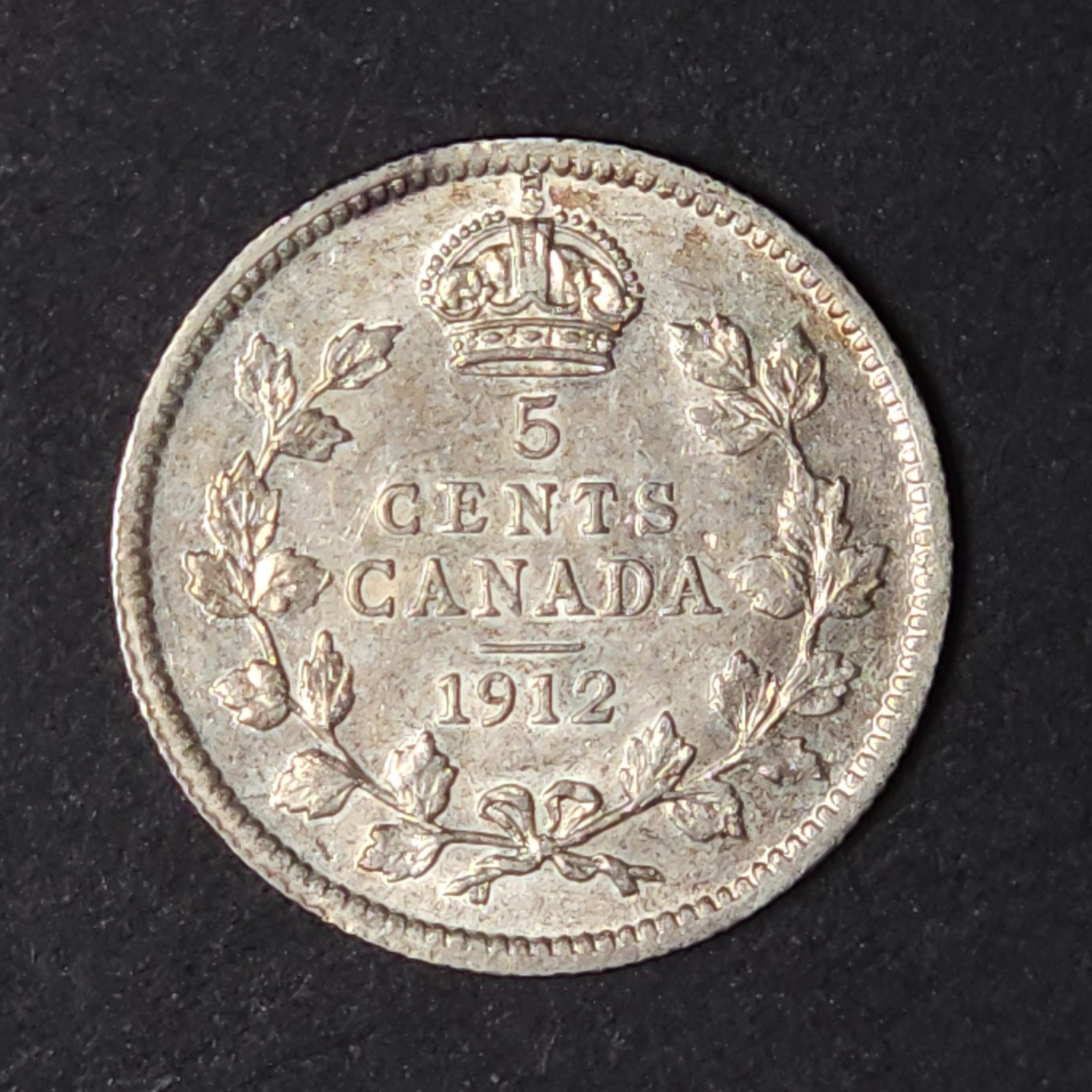 1912 - HIGH GRADE - Canada 5 five cents SILVER - COMBINE to SAVE - C5-289