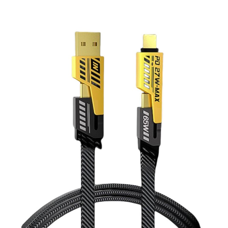 65W 4ft 4-in-1 Multi-Function Charging Cable, Universal USB-C Charging Cable