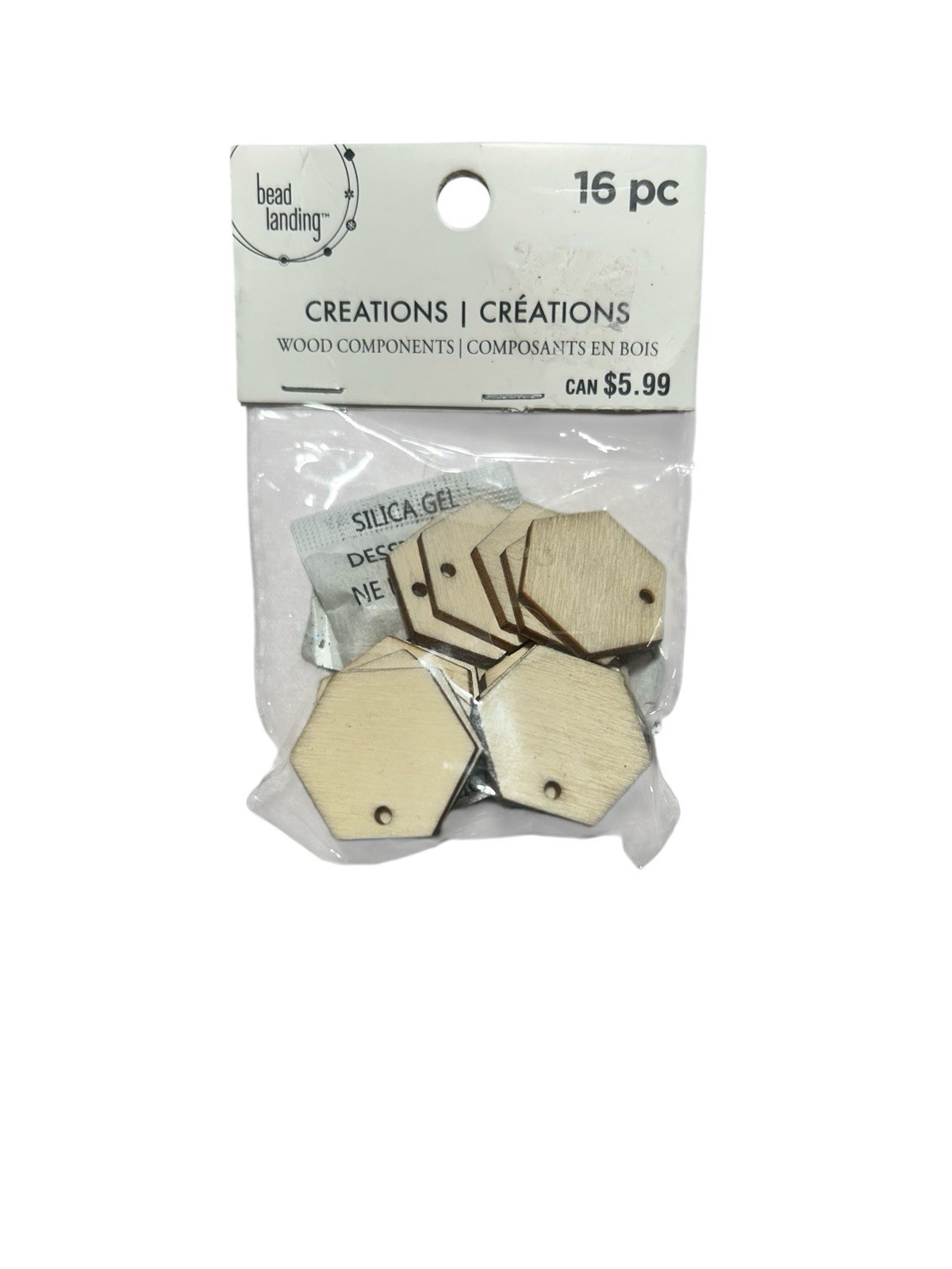 Bead Landing 8 Pkgs Wood Earring Craft Components Assorted Shapes (56 pc)
