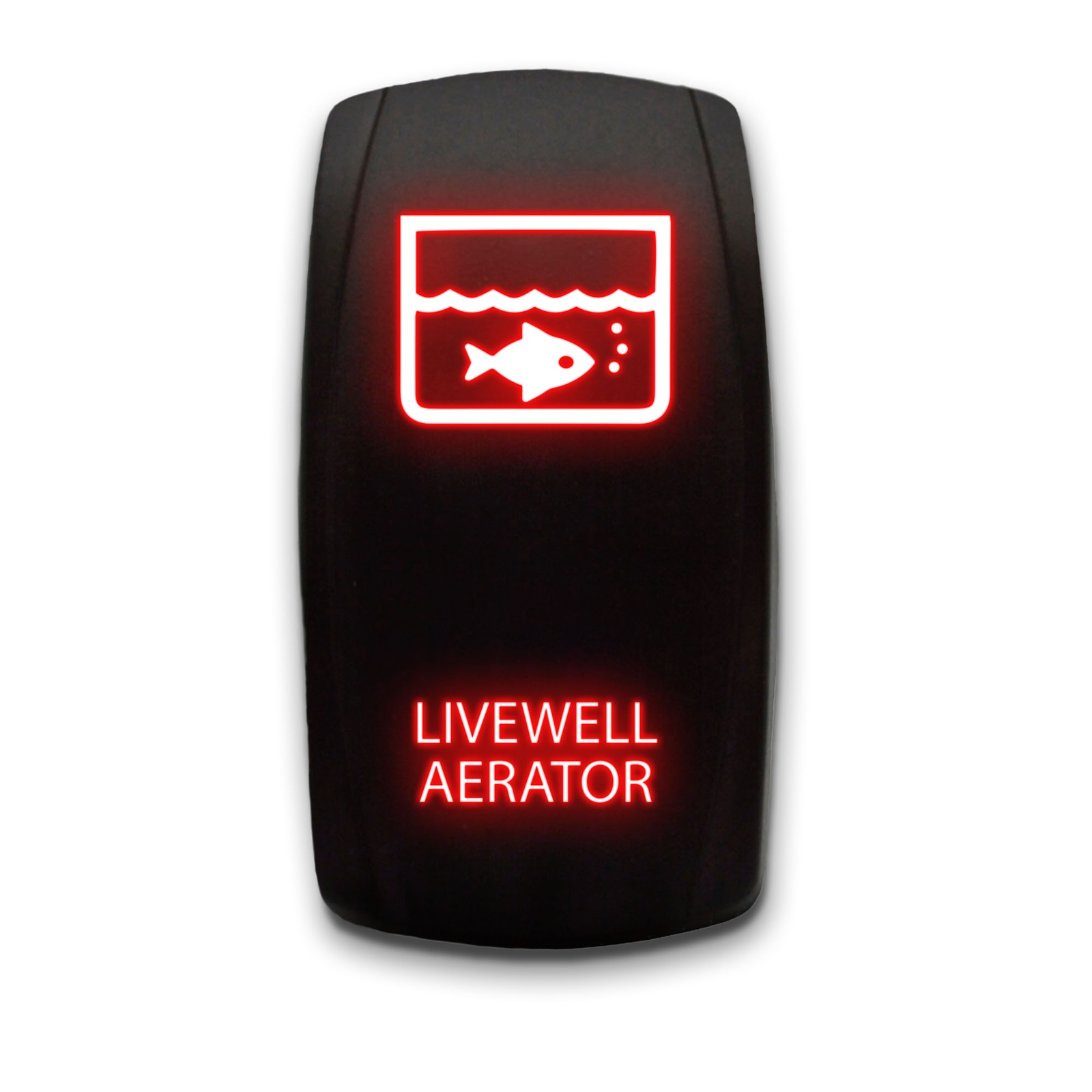 [LIVEWELL AERATOR] Laser Etched 5-Pin SPST Rocker Switch, 20A, Red