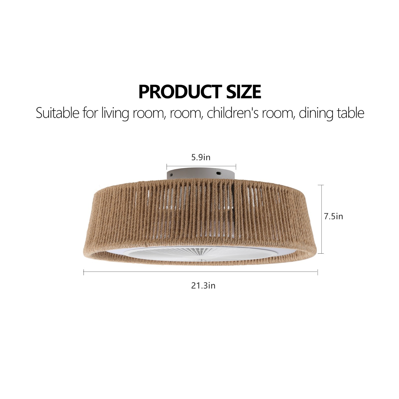 21" Modern White 8-Blade Smart LED Ceiling Fan