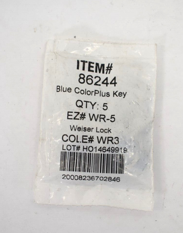 Lot of 5 Hillman Blue ColorPlus Key Blanks Universal Single Sided 86244