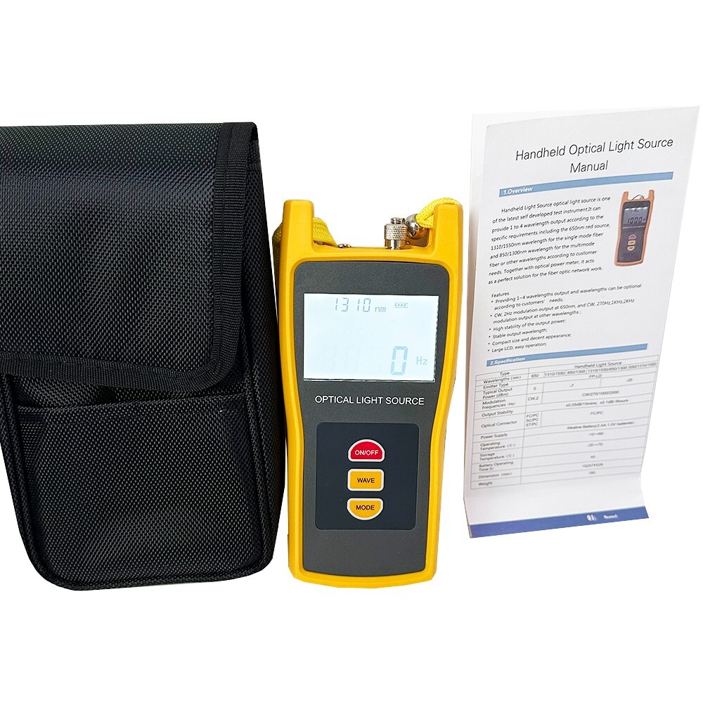 Handheld Optical Light Source Range -7dBm 1310/1550nm for Measuring Optical Loss