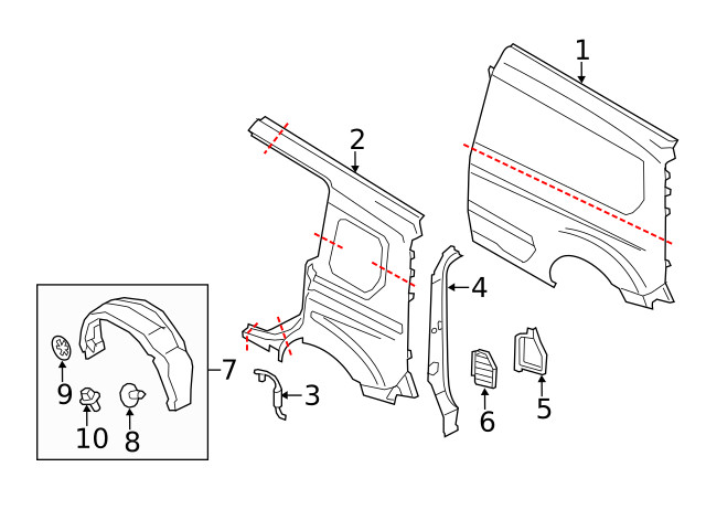 Genuine Ford Quarter Panel Extension DT1Z-61279A93-A