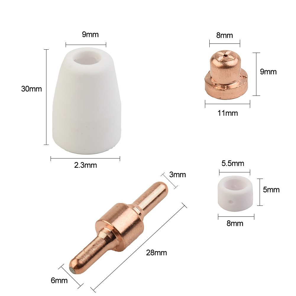 For Cutter CUT40/50 Plasma Electrodes Tips Kits Shield Cups Nozzle Useful