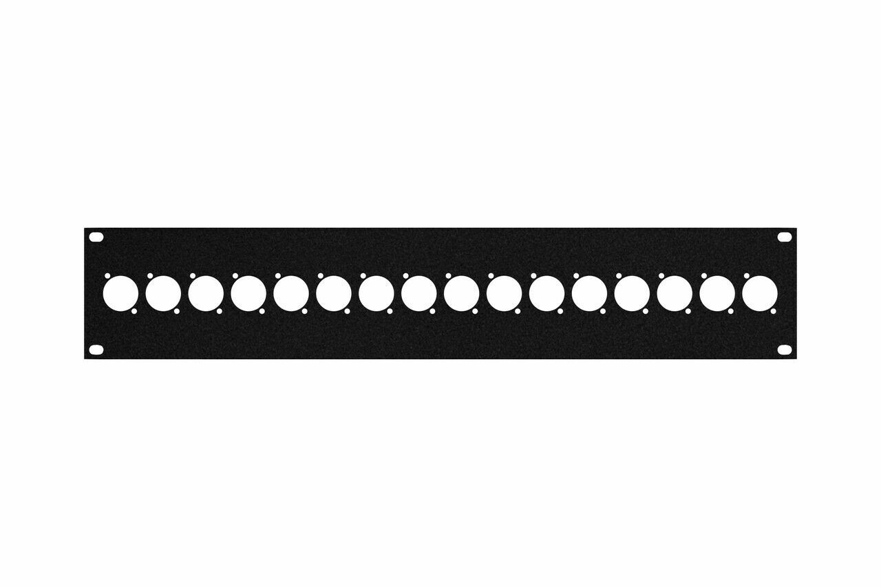 2 Space Metal Rack Panel w/16 D Holes Rack Panel