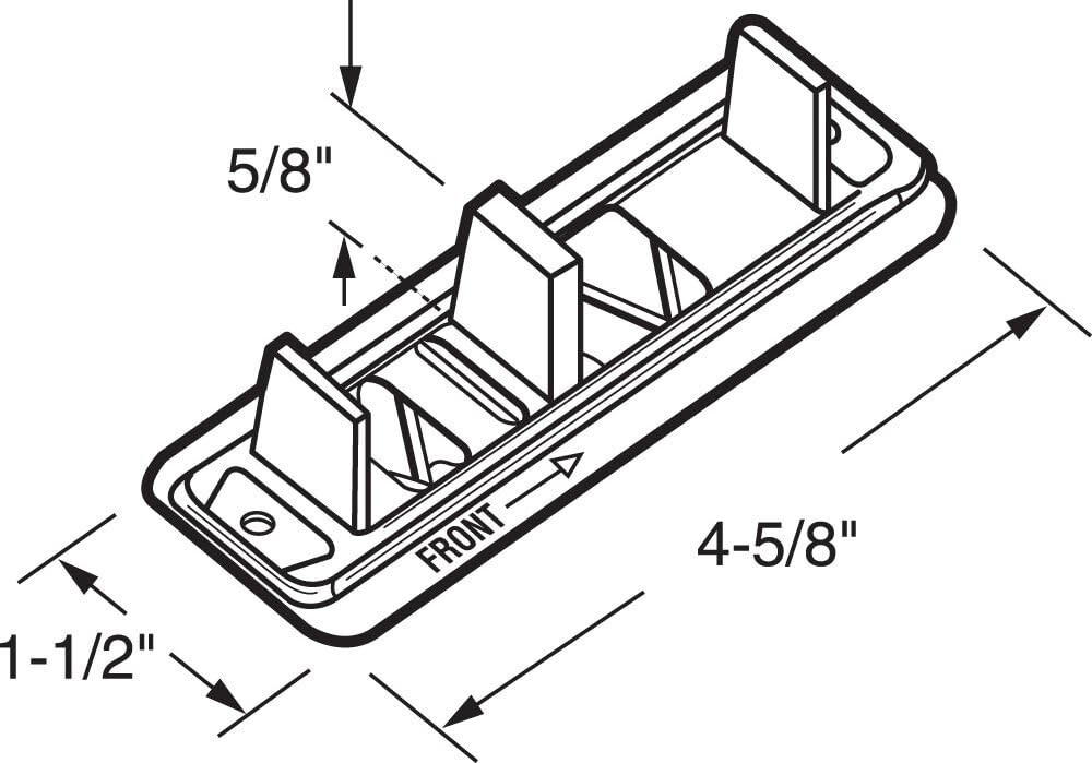Compact Adjustable Closet Door Guide - Stamped Steel & Nylon Tips 2 Pack