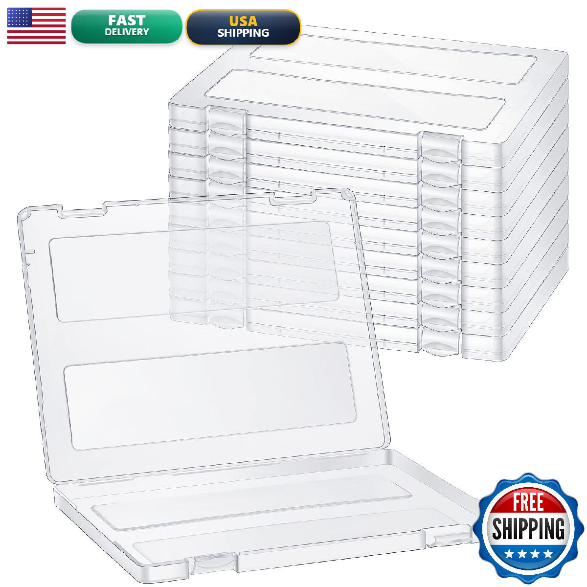 Outus 10 Pieces A4 File Paper Photo Storage A4 Portable Project Case Clear