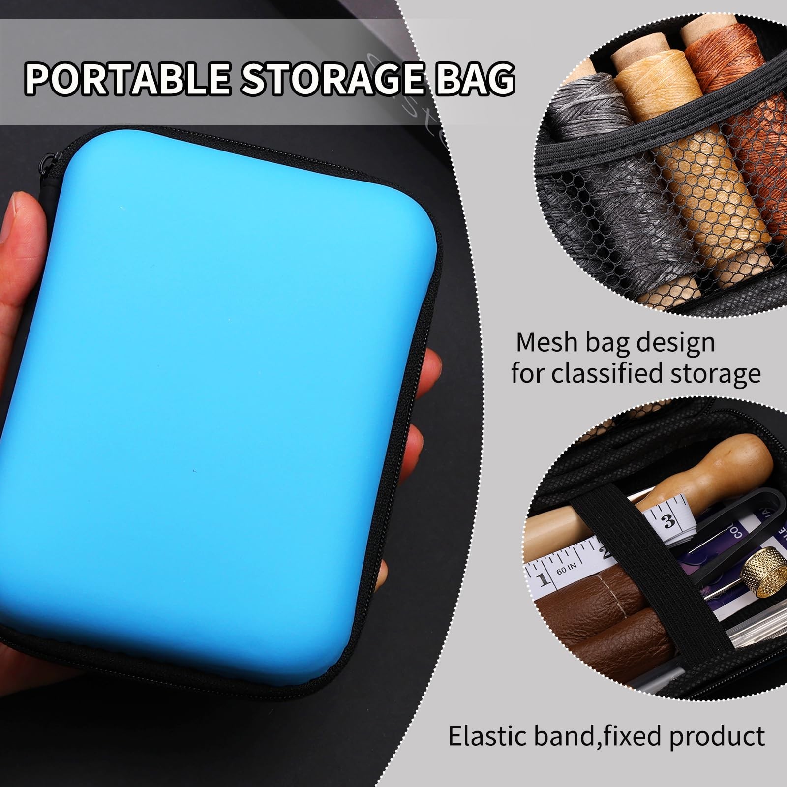 Leather Sewing Kit Leather Stitching Kit with Sewing Awl Waxed Thread