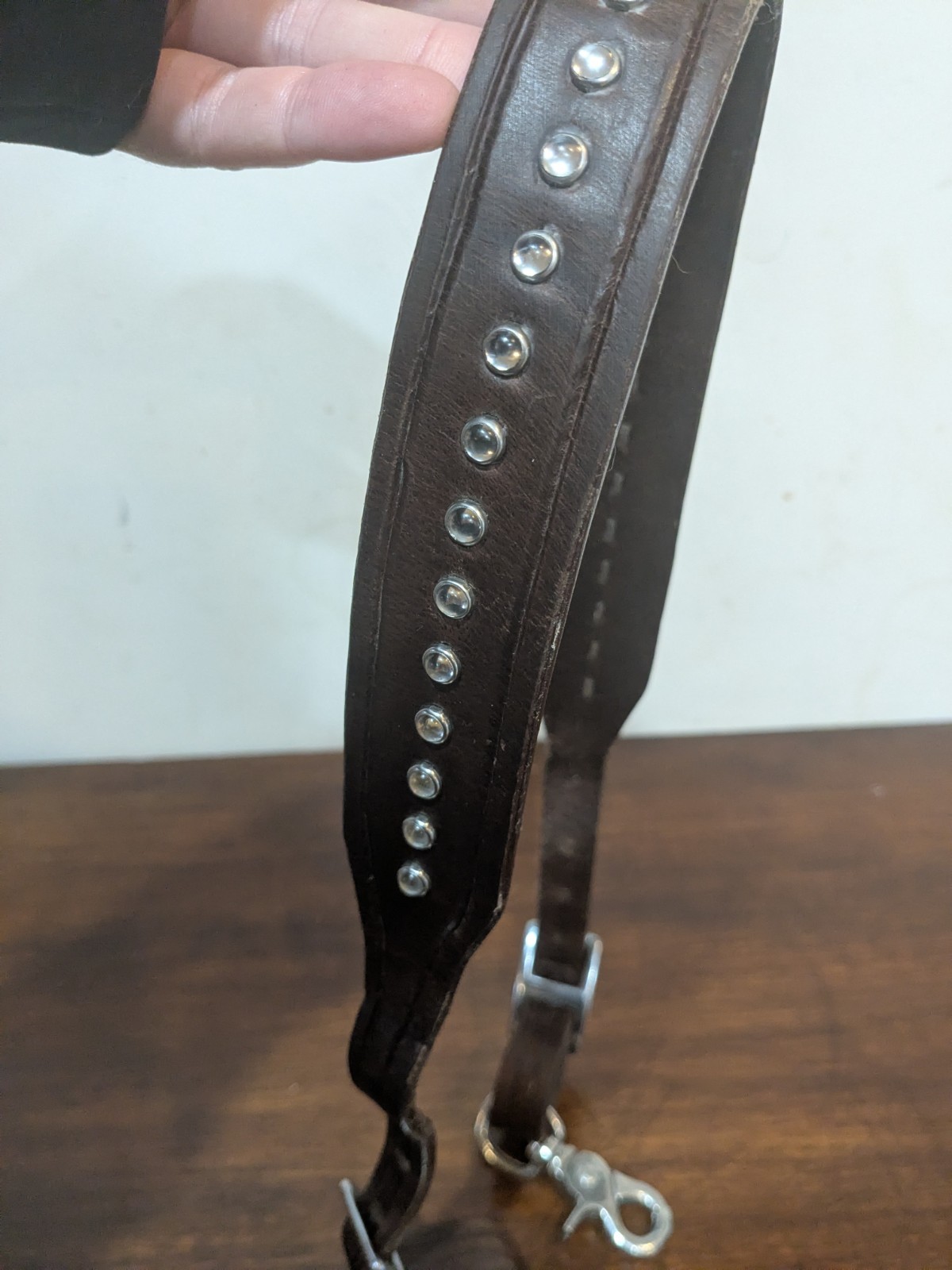 Dark Leather Western Wither Strap Leather with Decoration