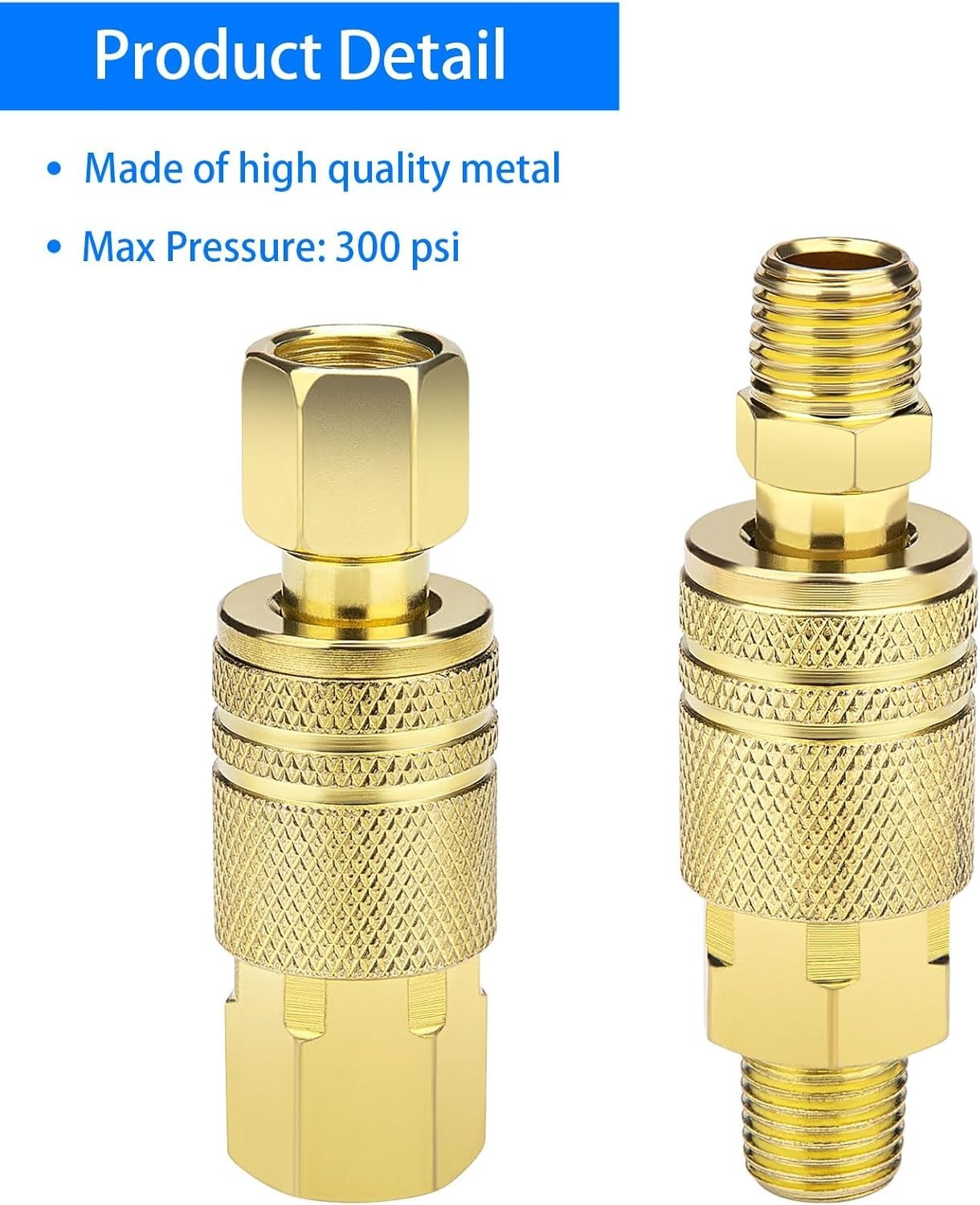 8 Pcs Air Compressor Fittings Set 1/4" NPT Quick Connect Air Coupler & Plug Kit