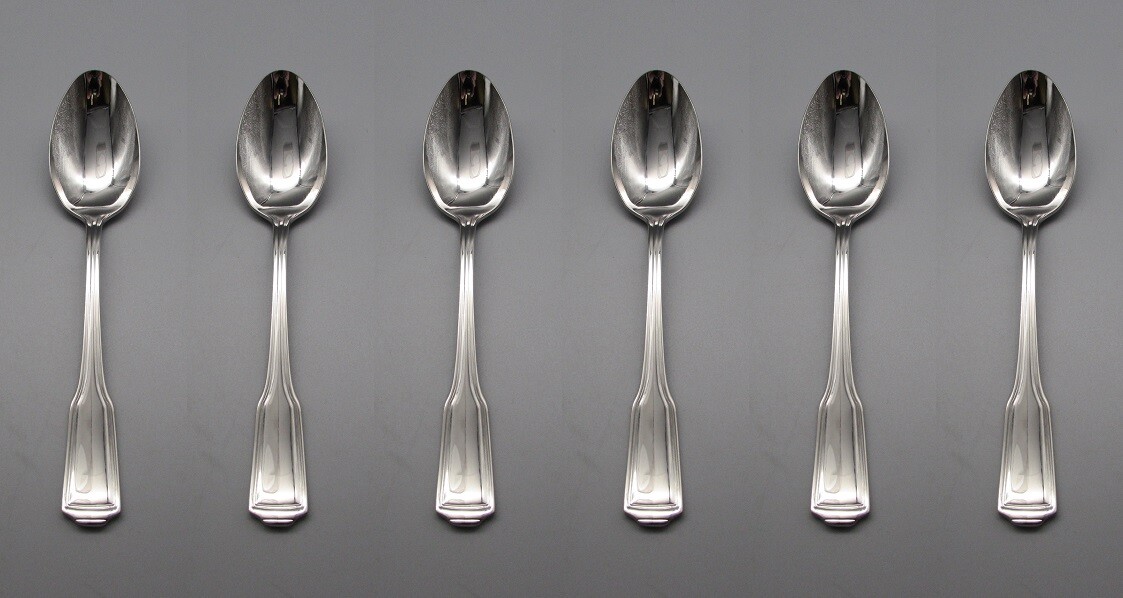 AMERICAN CHIPPENDALE  / WHITNEY / HAMPSTEAD 18/10 Stainless Teaspoons Set of Six