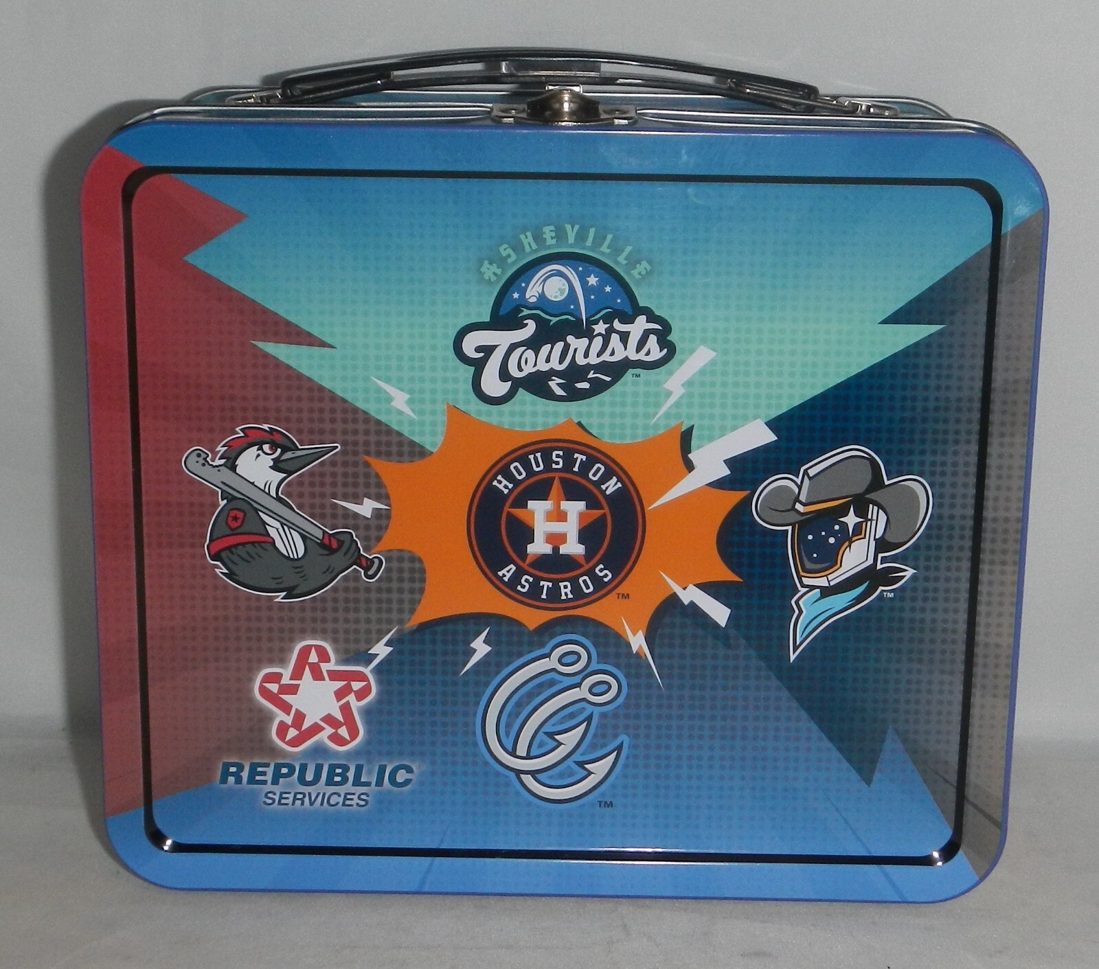 Houston Astros Texas Minor League Baseball Affiliate Team Logos Metal Lunch Box