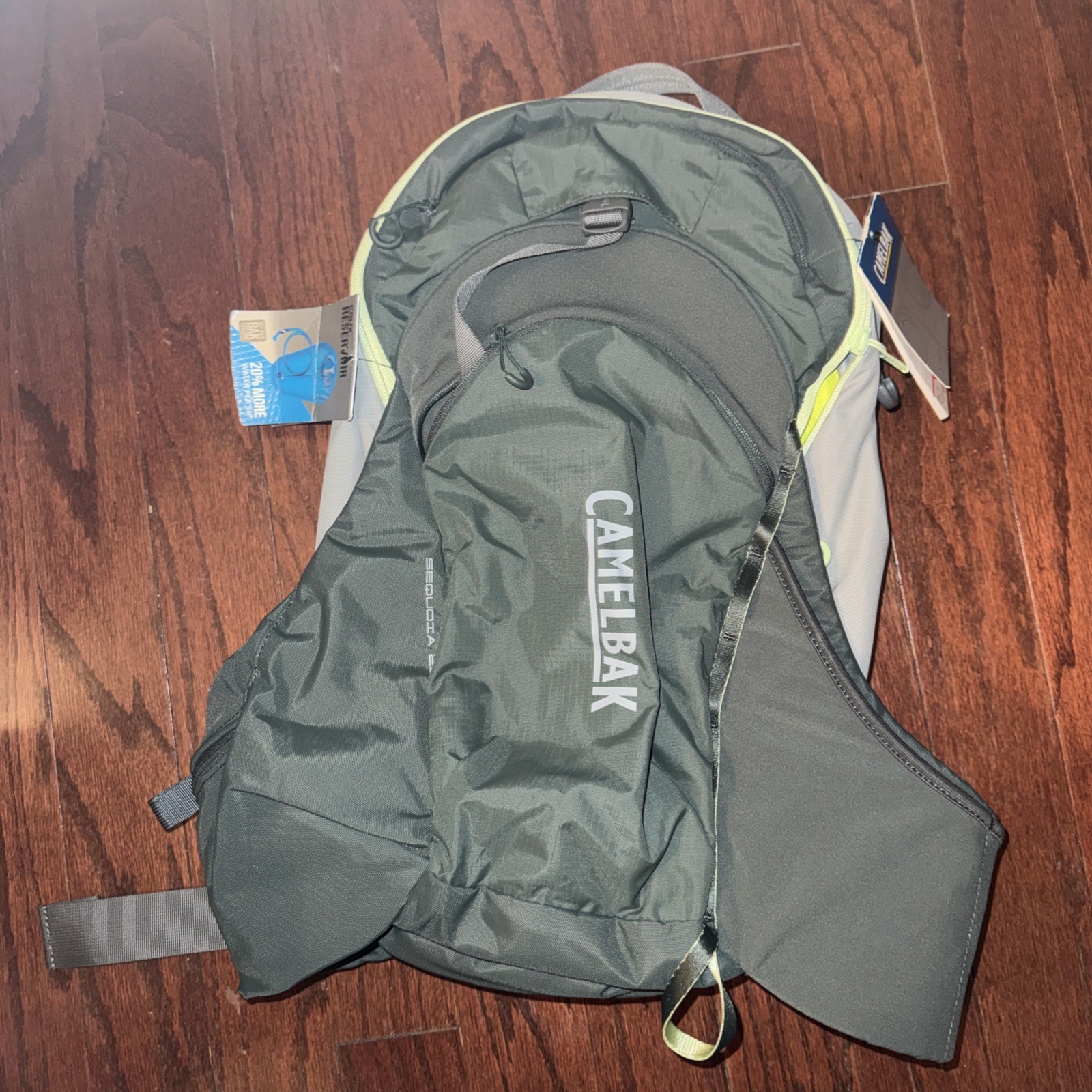 NWT CamelBak Sequoia Gray 22 Blue Hydration Pack without Reservoir
