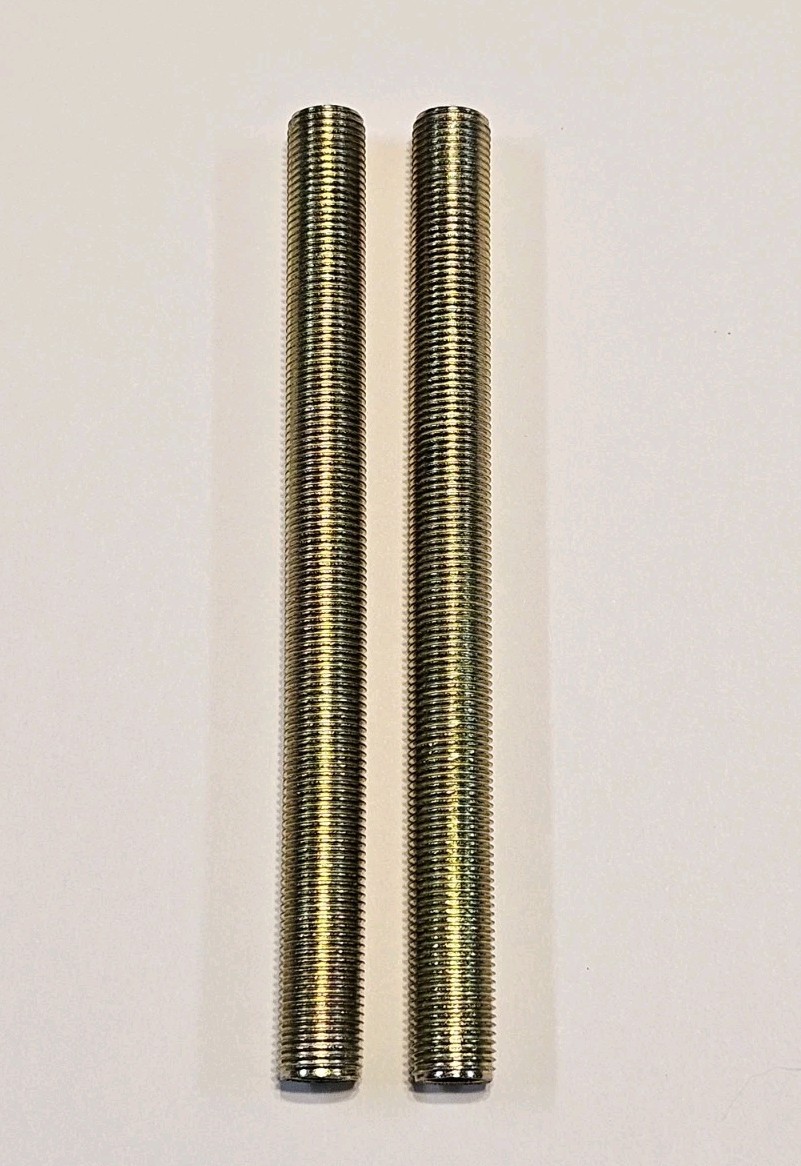 SET OF 2 ZINC PLATED STEEL 4 1/2" LAMP PIPE NIPPLES LAMP PART NEW 57082J