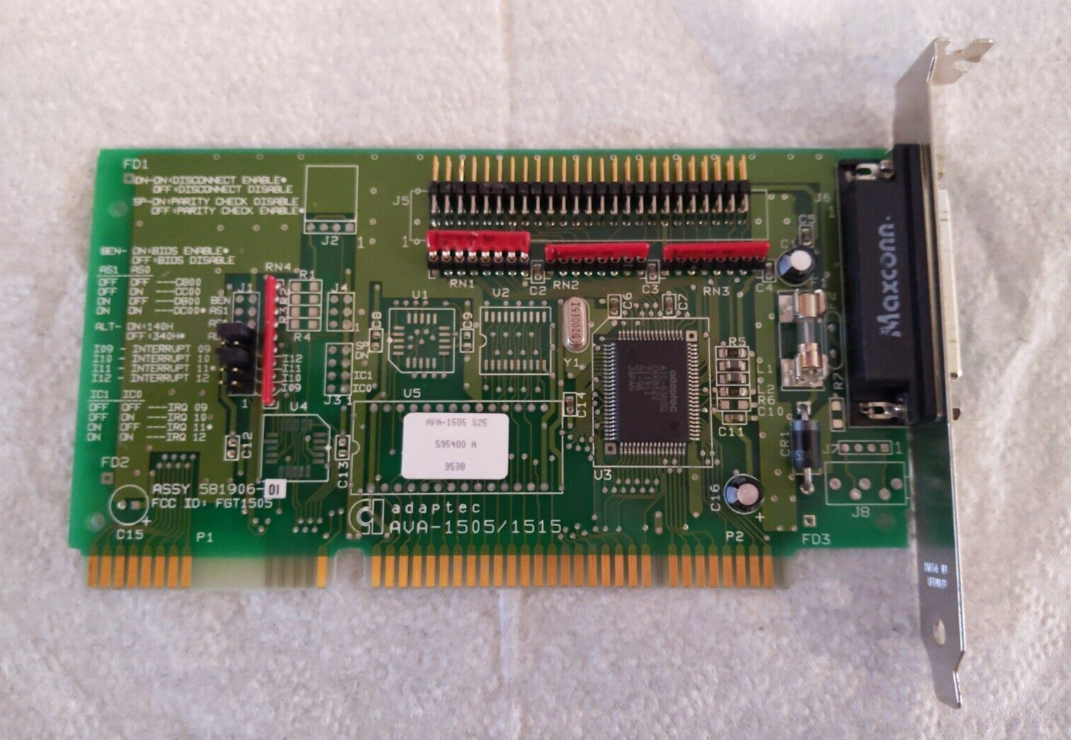 ADAPTEX AVA-1505/1515 SCSI ADAPTER CARD 595400A 9538
