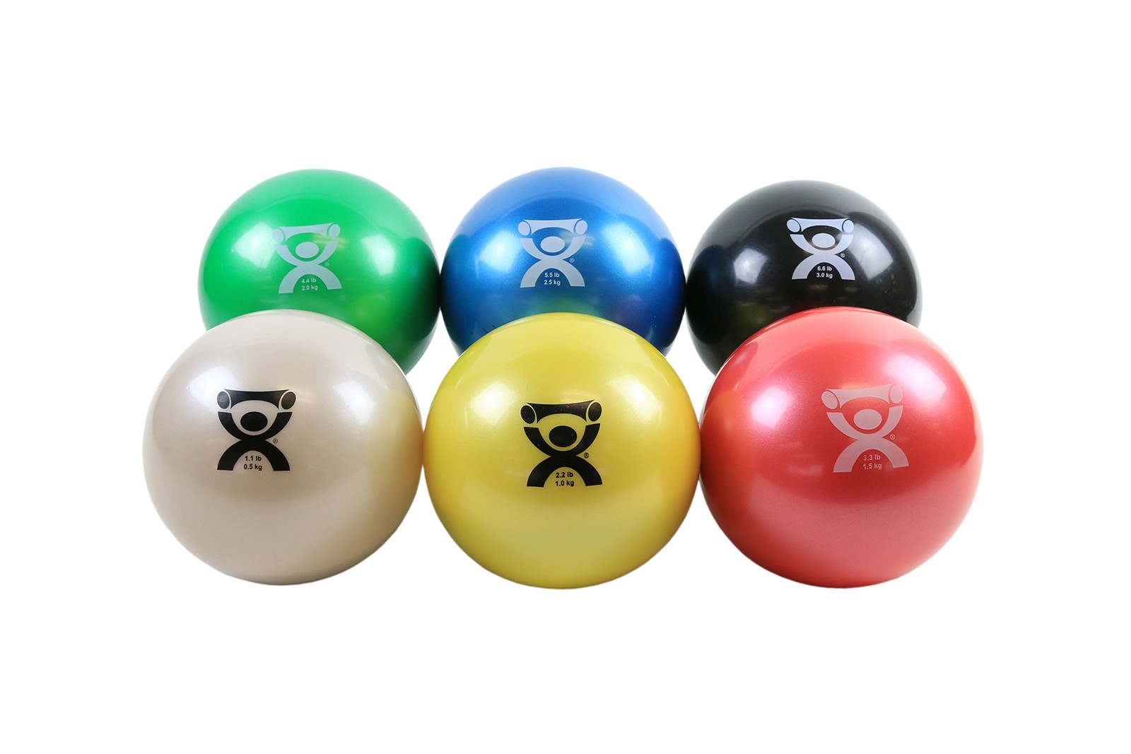 Cando Wate Ball - Hand-Held Size - 6-pcs Set - Tan-Yellow-Red-Green-Blue-Black