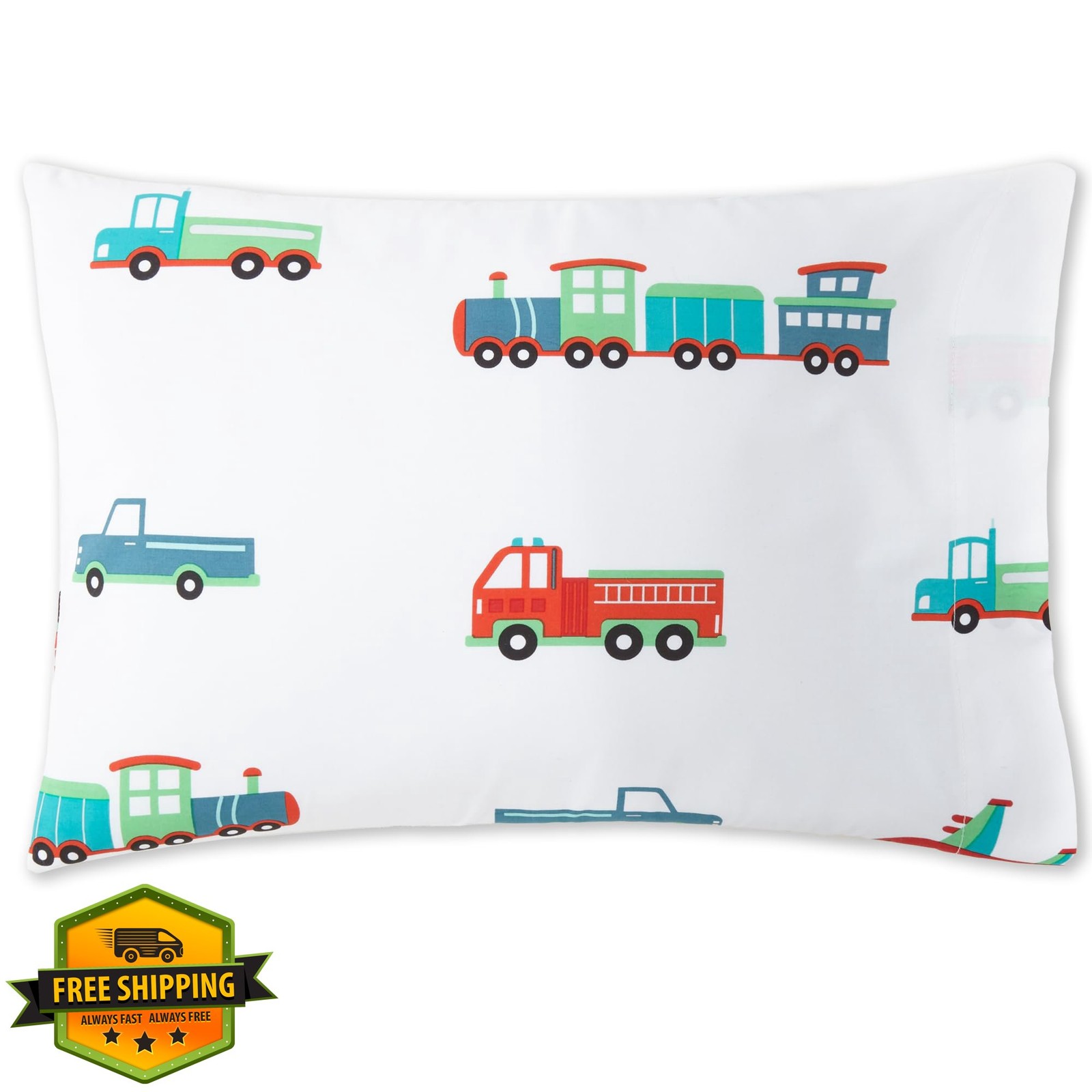 Wildkin Transportation Toddler Pillowcase, 100% Cotton
