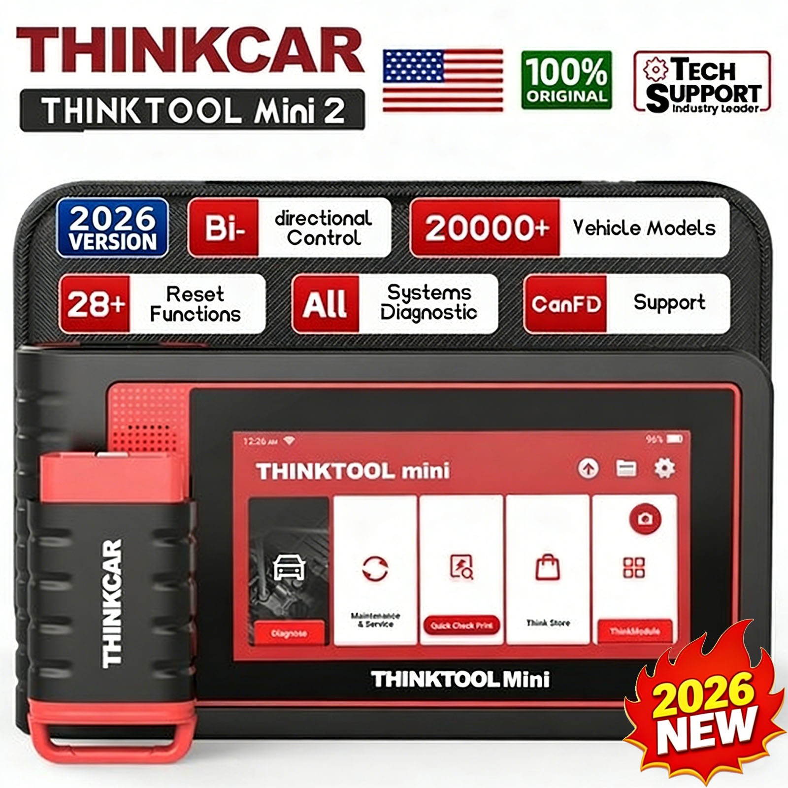Thinktool Mini2 FULL System Bidirectional Auto Diagnostic Scanner Key ECU Coding