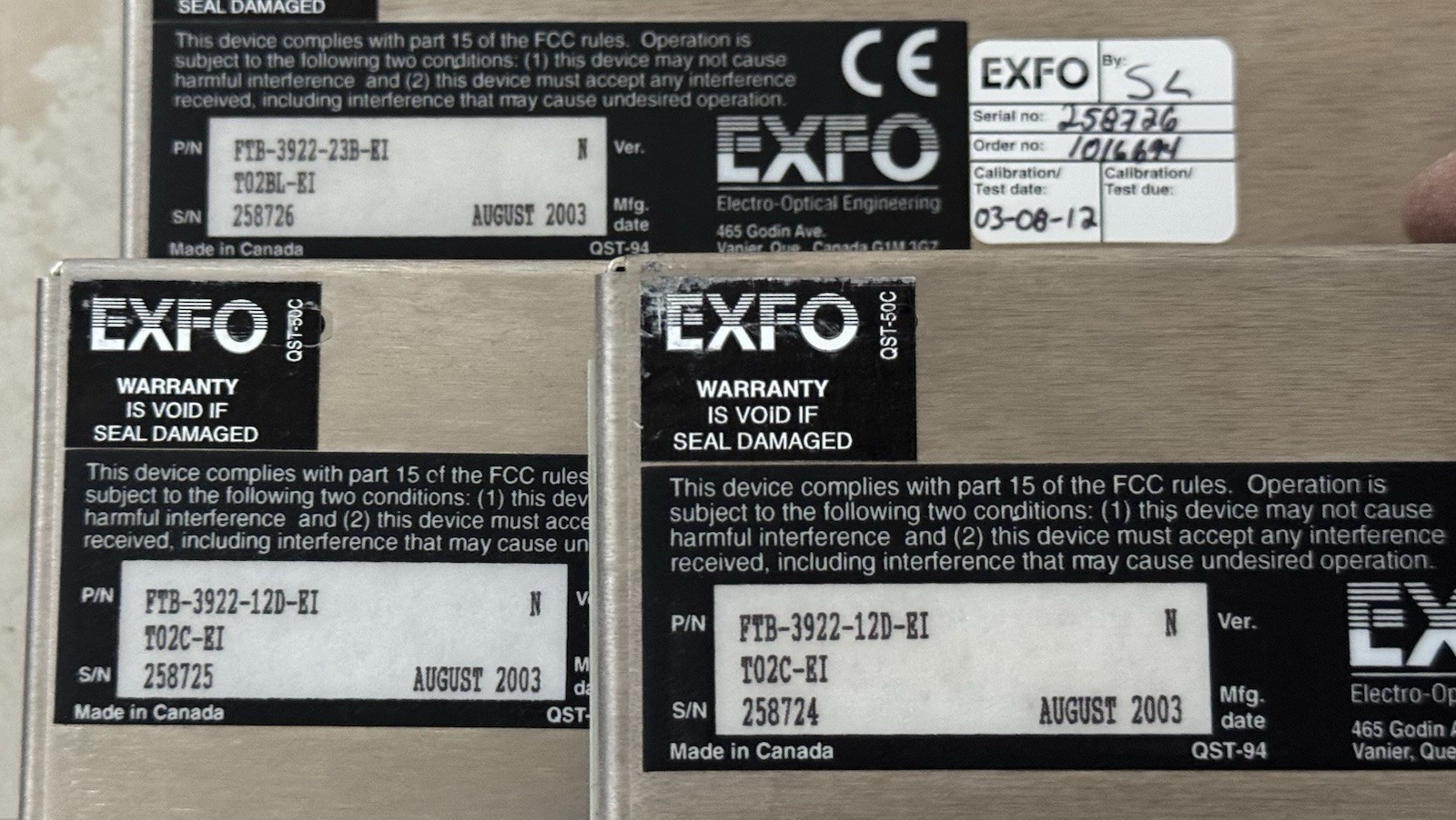 EXFO FTB-3920 w/VFL, Talk Set, PM